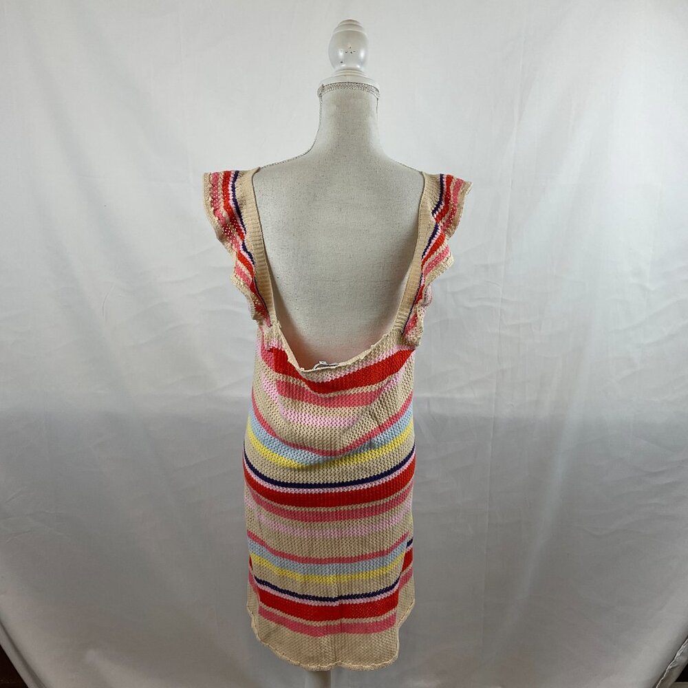 Rails Semi-Open Weave June Tan Multi-Stripe Dress… - image 8